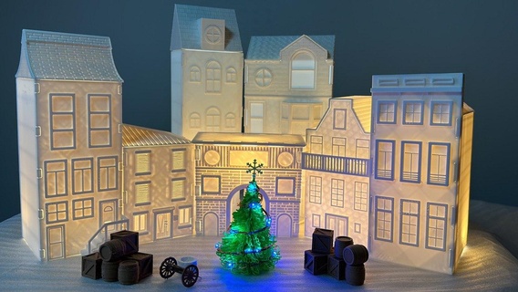 Pays Bas Maisons architecture paysage bâtiments joyeux Noël 3d print model - Mito3D