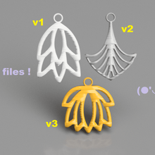 nerves earrings set jewelry gift christmas xmas idealab leaves leaf pendants pendant earring 3d print model - Mito3D