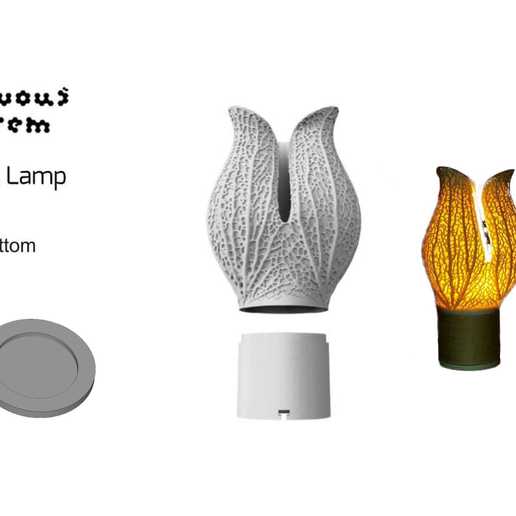 Nervensystem Kelch-Lampe untere Platte home Lampe Beleuchtung Dekor 3D print model - Mito3D