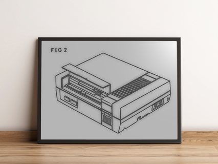 nes console patente arte Nintendo parede 2d litofanos 3d print model - Mito3D