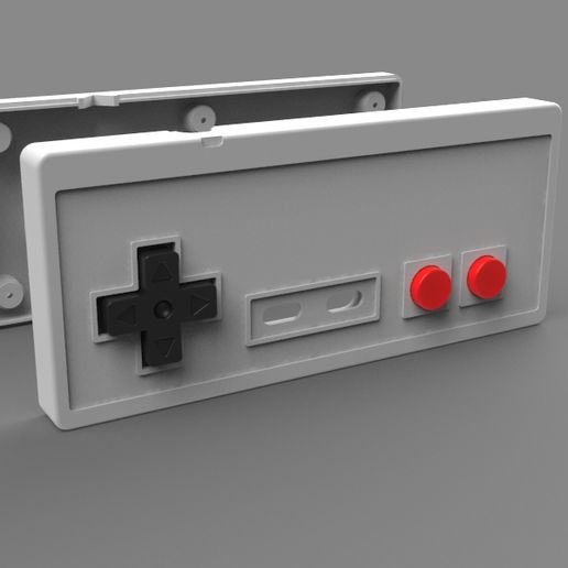 nes controlar juego nintendo controlador consola vídeo caso funda alojamiento botón dpad 3D print model - Mito3D