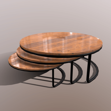 anidado mesas de café juego el tabla baja poli activo madera la olla alimentos pimienta cocina 3d print model - Mito3D