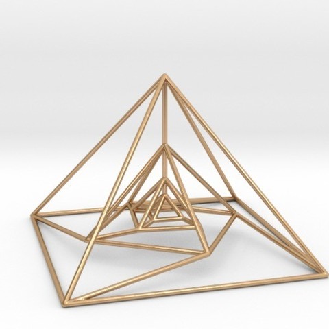 nested pyramids rotated art nestled 3D print model - Mito3D