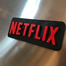 Netflix logo aimant art 10mm noir rouge panneaux logos 3d print model - Mito3D