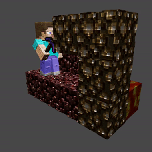 nether diorama - magnetic minecraft model stevee blocks lowpoly game lego 3d print model - Mito3D
