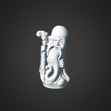 netsuke Figur Alter Mann mit Stock Kunst carving 3dscan amcollection 3d print model - Mito3D