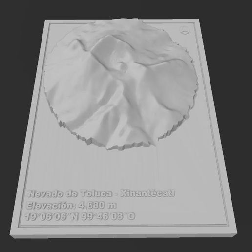 schneebedeckt Toluca xinant Katyl Mexiko Vulkane Berg of Vulkan Berge Photogrammetrie Drohne Zustand xinantecatl Geographie Kontur Linien 3D print model - Mito3D