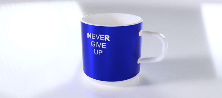 never give cup cupdesign printer 3dprinter water tea coffee 3d print model - Mito3D