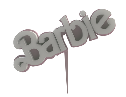 new barbie logo 2023 decorate birthday cakes pin accessory pinche cup decor 3d print model - Mito3D