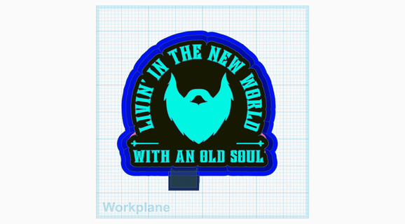mundo velho alma barba arte azul colarinho fresco mofo 3d print model - Mito3D