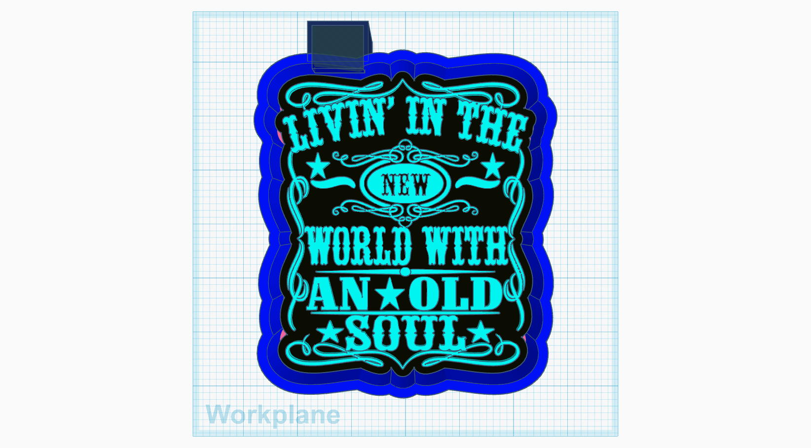 mundo antiguo alma whisky Arte azul collar americano novato molde 3D print model - Mito3D