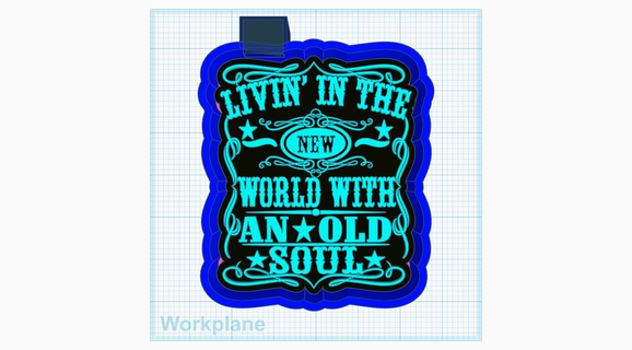 new world old soul whiskey Art new world old soul blue collar american freshie mold  3d print model - Mito3D