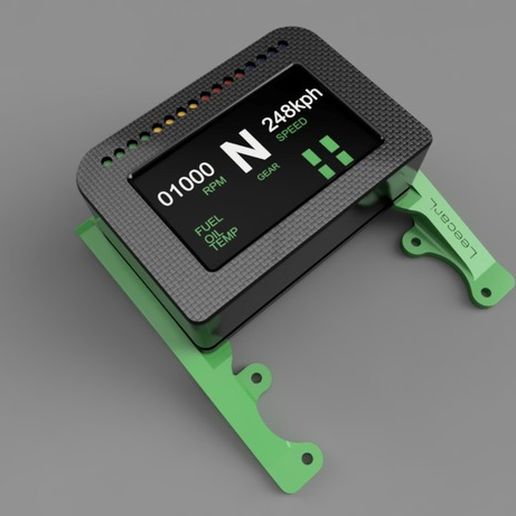 nextion dash rpm leds simhub gadget accuforce sim racing simracing video games 3D print model - Mito3D