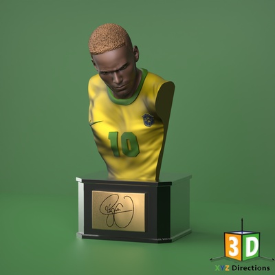 neymar bust 3d model by xyz printing models figure brazil football world cup psg player soccer designs footballers celebration 3d print model - Mito3D