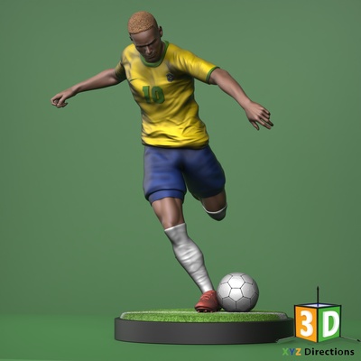 neymar figura 3d modello by xyz stampa modelli pelle design brasile calcio leggenda calciatore figure 3d print model - Mito3D