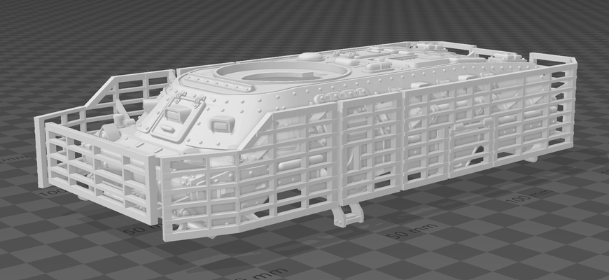 nfeyma minotaur cage armor game 40k warhammer 28mm 32mm ifv add-on upgrade tabletop 3d print model - Mito3D