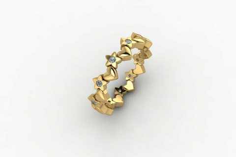 nh n tr tim ng sao 2 Jewelry nhẫn trái ngôi thời trang sức nghệ thuật phụ nữ vàng kim loại 3d print model - Mito3D