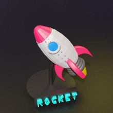 nett Karikatur Rakete 3d print model - Mito3D