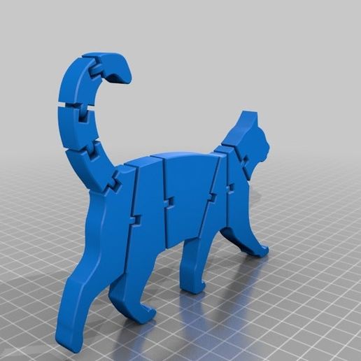 legais gato articulado flexível animais 3D print model - Mito3D