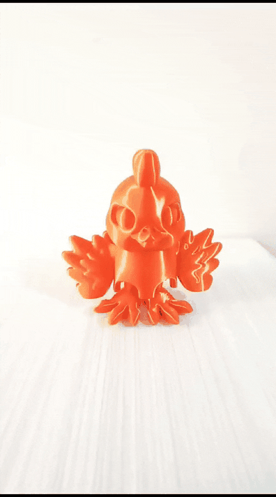 bonito pollo flexi flexible articulado juguete arte dinosaurio posable huevo pascua resurrección animal 3d print model - Mito3D