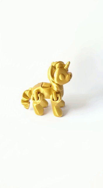 nett flexi Einhorn Pferd Pony Pegasus artikuliert Spielzeug Fantasie mythologisch Seite drucken 3D print model - Mito3D