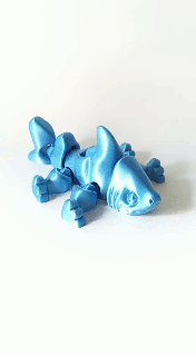 bonito tiburón perro perrito divertido articulado flexi flexible juguete animal lindo 3d print model - Mito3D