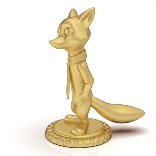 nick wilde zootopia statue key holder silver gold jewelry printable 3d model trend fashion design zbrush tiger 3d print model - Mito3D