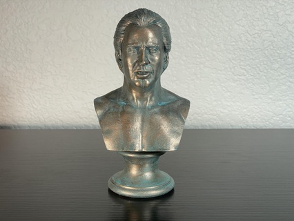 Nicolas cage buste art pseudo nationale Trésor acteur statue or bronze Mandy mèmes picolas cornichon con air 3d print model - Mito3D