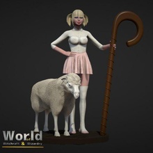 nicole inglis - shepherdess witchcraft & wizardry female girl human roleplay rpg sexy wizard women miniature wand witch roleplaying tabletop dnd teen role-playing pathfinder busty boobs 75mm shepherds protector 3d print model - Mito3D