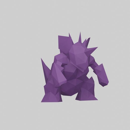 nidoking poly pokemon 3D print model - Mito3D