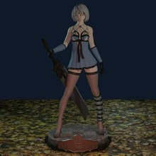 nier automates 2b kaine costume Jeu jeux platine carré enix pose fille femme Android épée guerrier fantastique Japon 3d print model - Mito3D