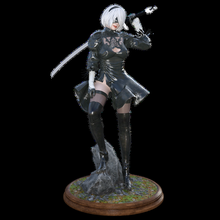 Nier Otomata 2b Katana 3d Yazdır heykel YoRHa oyun oyunlar Yorha ヨルハ2号b型 Meydan Natadu poz fanart kız Kadın android kılıç savaşçı 3d print model - Mito3D
