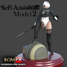 nier automata android yorha model 2 - figure printable game diorama action robot woman sword erotic body sci-fi female nude hentai manga games violent bloody figures 3d print model - Mito3D
