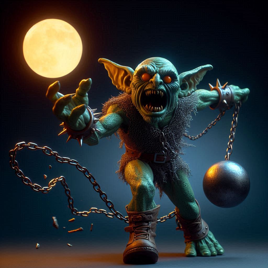 notte gobbo fanatico 3 gioco trainare goblin oldhammer 3D print model - Mito3D