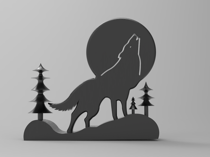 nuit hurler loups animal Loup chien mammifère sauvage faune 3d print model - Mito3D