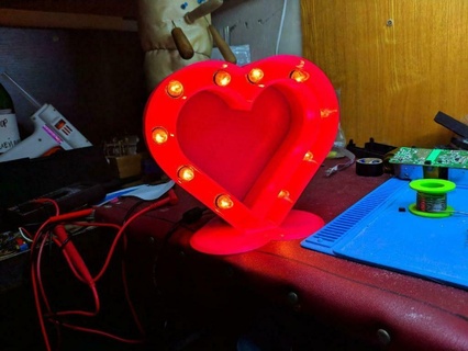 luz luminária coração eletrônicos 3d print model - Mito3D