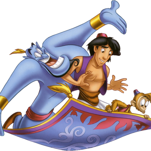 Nacht Licht Lithophan Aladdin Kunst Geist Charakter Prinzessin Jasmin Jafar Dschinn Blau Walzer Disney Unternehmen Hintergrund png 3D print model - Mito3D