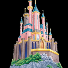 Nacht Licht Lithophan Disney Spiel Blau Weiß Schloss Illustration Gebäude mittelalterlich Architektur png 3d print model - Mito3D