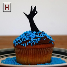 night living muffins zombie hand 2 home topper food goth halloween cupcakes 3d print model - Mito3D