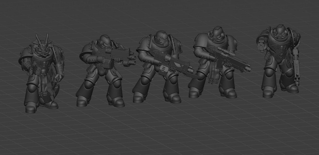 notte signori spazio soldati warhammer 40000 spacedmarine primaris 3d print model - Mito3D