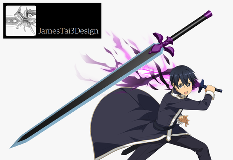gece gökyüzü kılıç sao Kostüm oyunu destek kılıf anime Kirito 3d print model - Mito3D