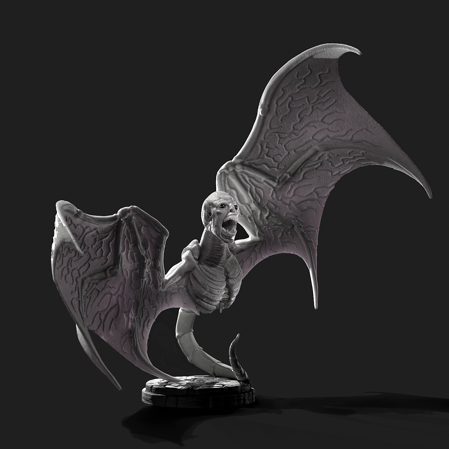 night terror horror creature monster flying wings bat evil halloween demon 3D print model - Mito3D