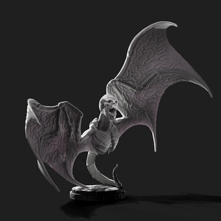 notte terrore orrore creatura mostro volare Ali pipistrello male Halloween demone 3d print model - Mito3D