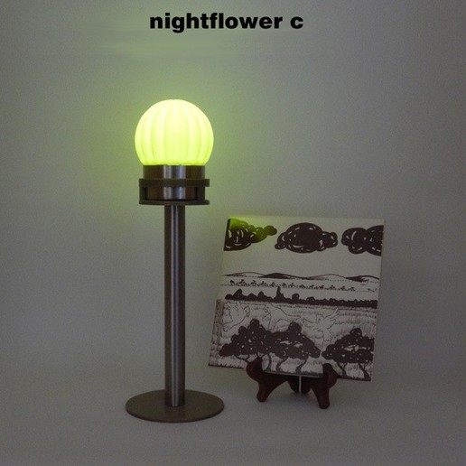 nightflower-c home garden interior lamp lighting office earth solar decor sustainable phovoltaics 3D print model - Mito3D