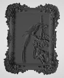 ruiseñor retrato animal Arte ornamento pared Cra pájaro gráfico 3d print model - Mito3D