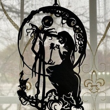 pesadelo Natal janela decoração arte Bruxas macaco Skellington tim Burton abóbora rei 3d print model - Mito3D