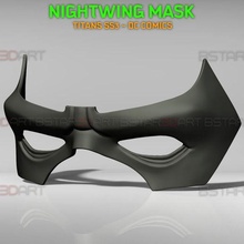nightwing occhi maschera titani stagione 3 dc i fumetti cosplay 3d Stampa modello arte rosso cappuccio casco costume Halloween 3d print model - Mito3D
