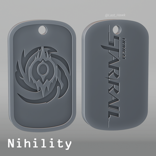 nihility dogtag honkai star rail cosplay game talisman accessories amulet medalion dogtad keychain 3d print model - Mito3D