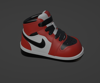 Nike air Jordan 1 bambin Chicago doigt pied 3d print model - Mito3D