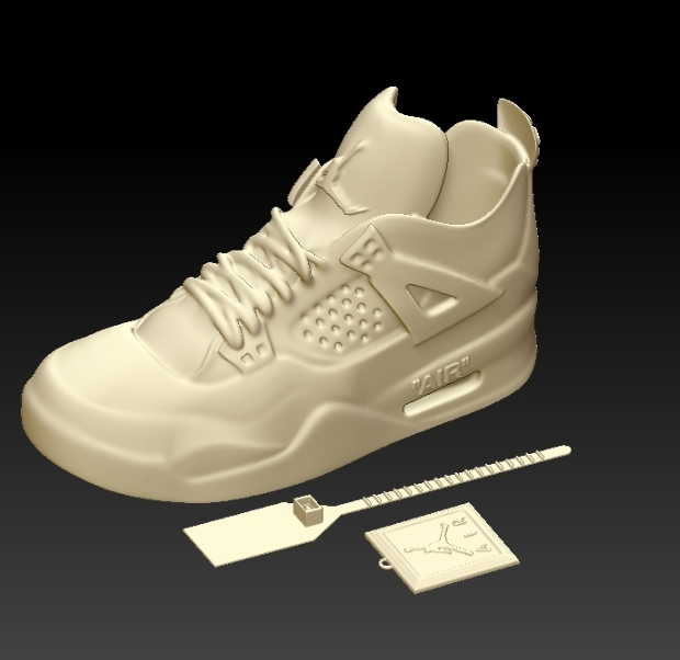Nike Luft Jordanien 4 Sneaker off white 3D print model - Mito3D